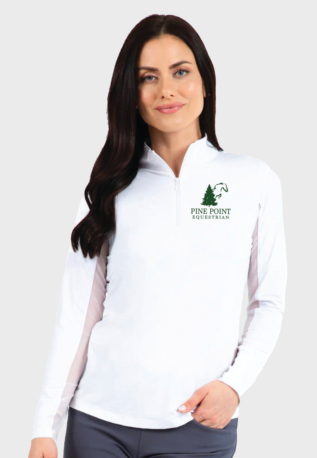 Pine Point Equestrian IBKÜL's Ladies Long Sleeve Zip Mock Neck