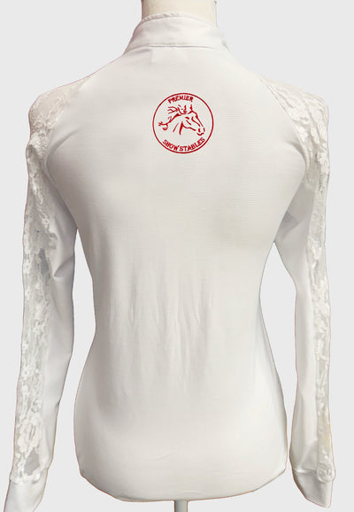 Premier Show Stables LS White Show Shirt with Lace Sleeves, Ladies + Youth