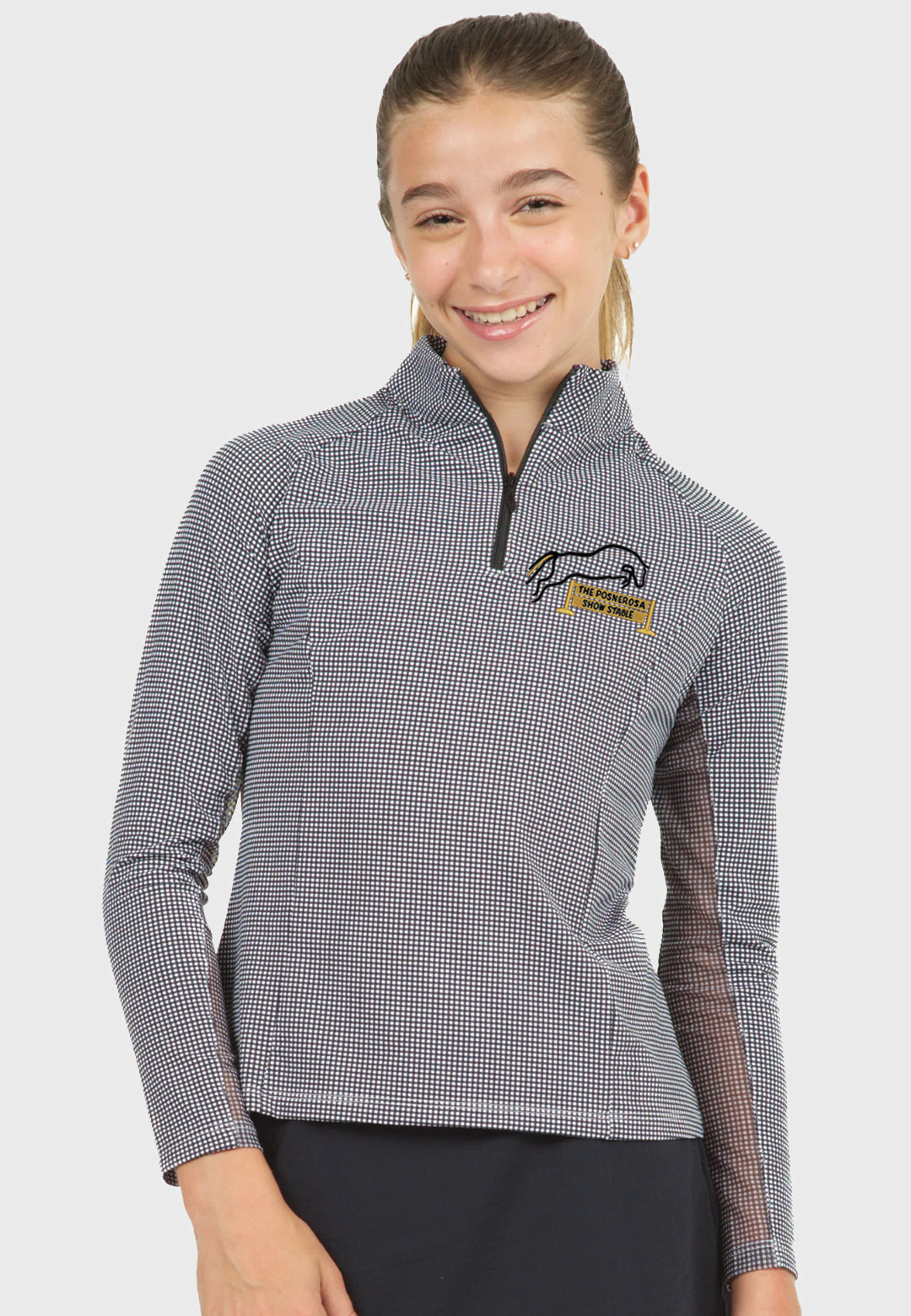 Posnerosa Show Stables IBKÜL® MINI-CHECK LONG SLEEVE SUN SHIRT, Ladies + Girls