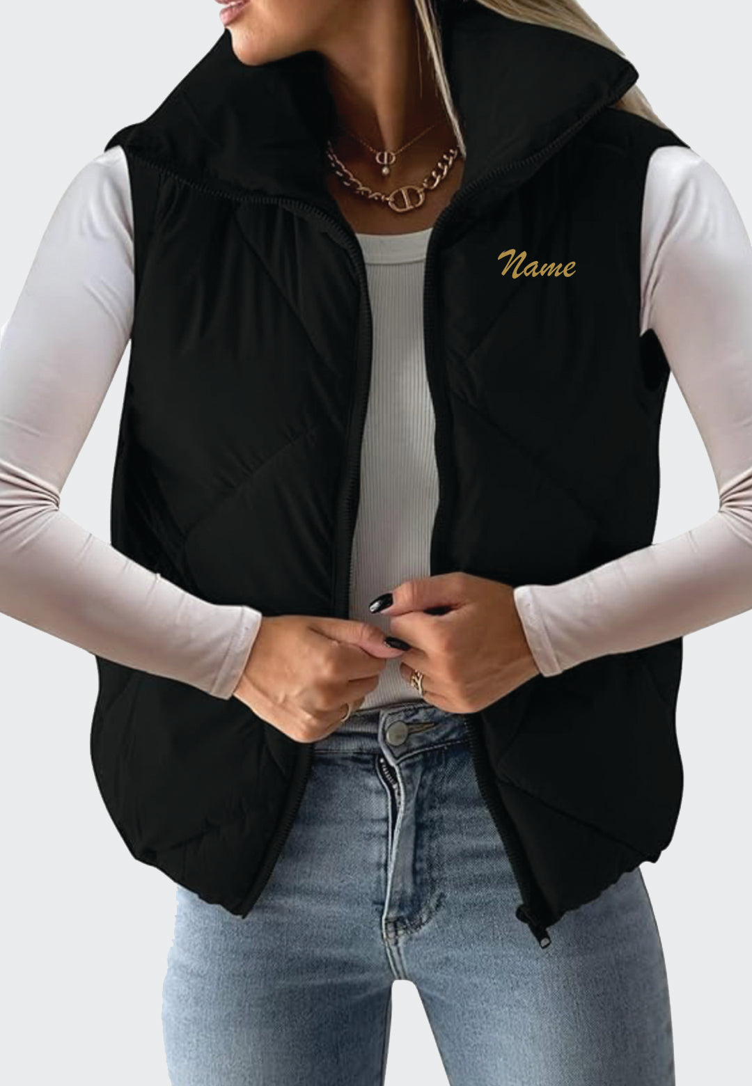 Posnerosa Show Stables Quilted Cropped Puffer Vest