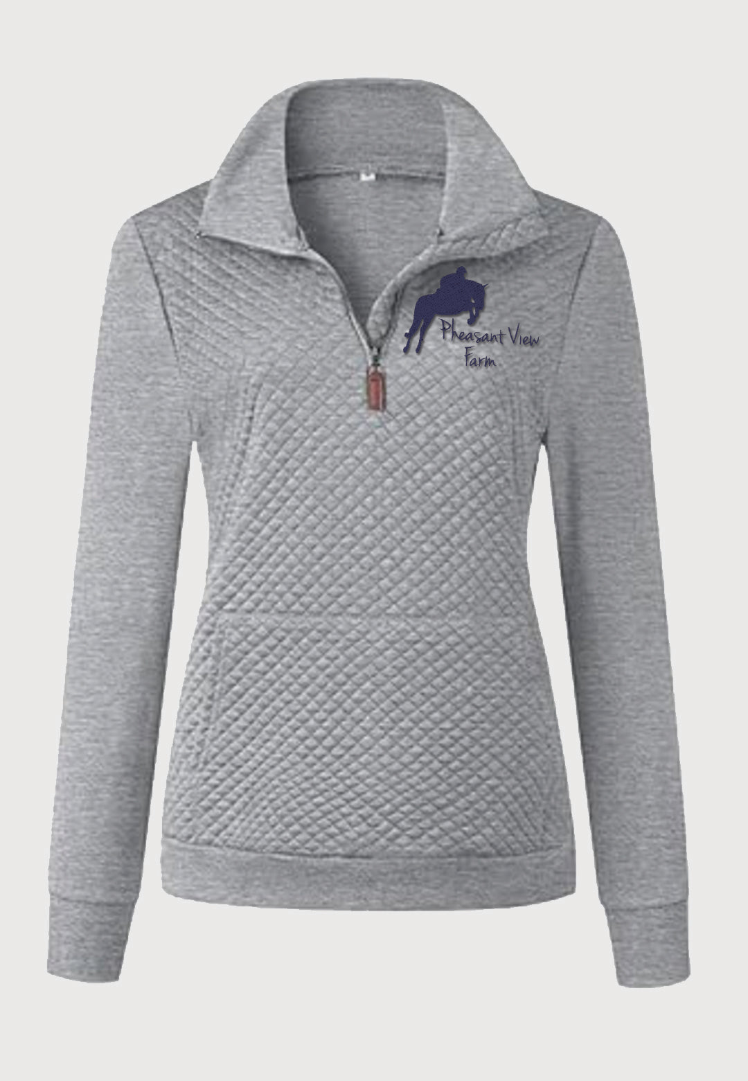 Pheasant View Farm BTFBM Ladies Quilted 1/4 Zip Sweatshirt, 2 Color Options