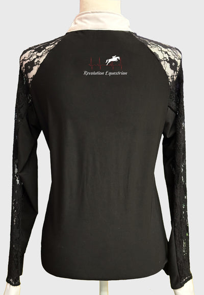 Revolution Equestrian Long Sleeve Show Shirt with Lace Sleeves, Ladies + Youth