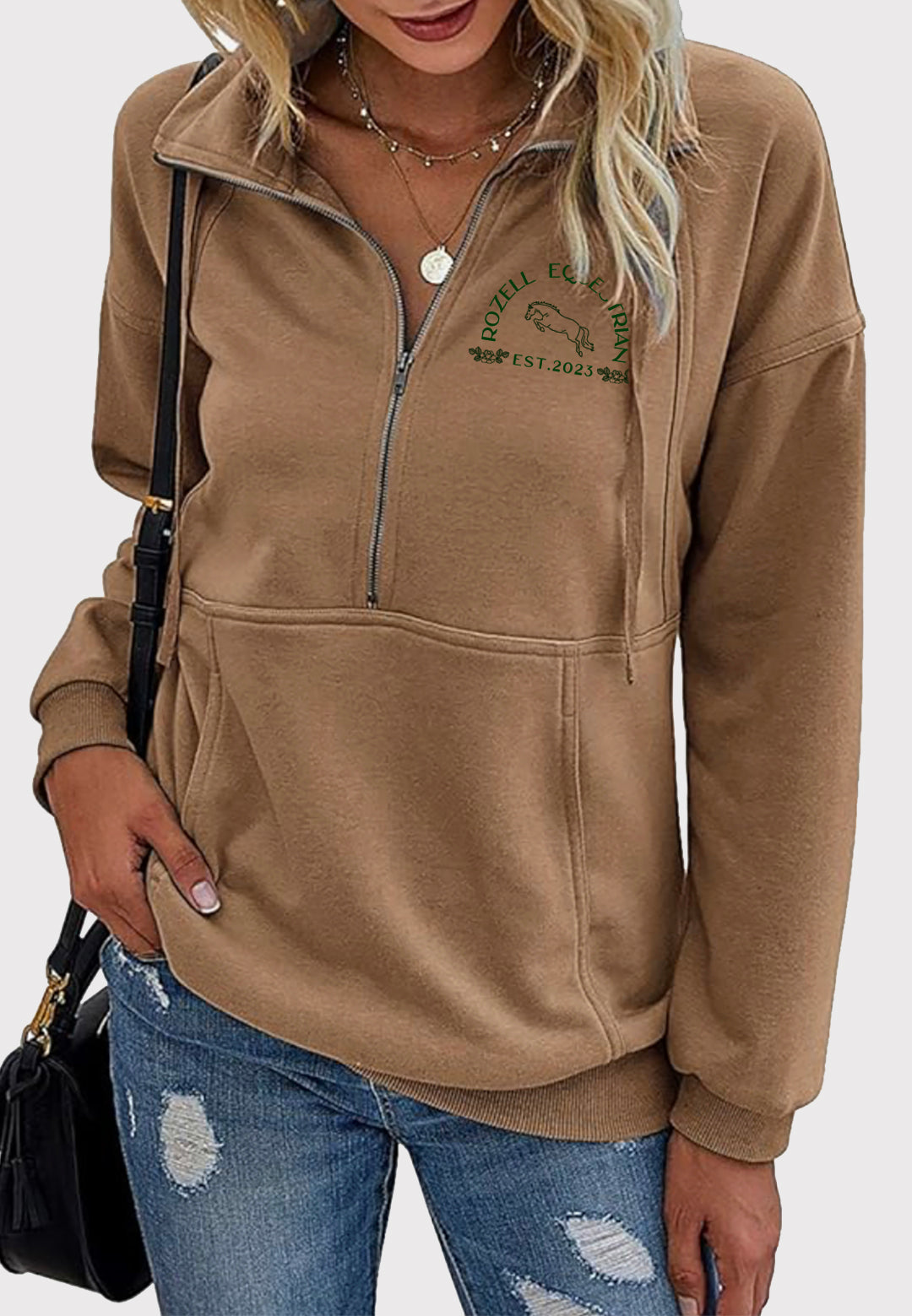 Rozell Equestrian PRETTYGARDEN Womens Zipped Sweatshirt