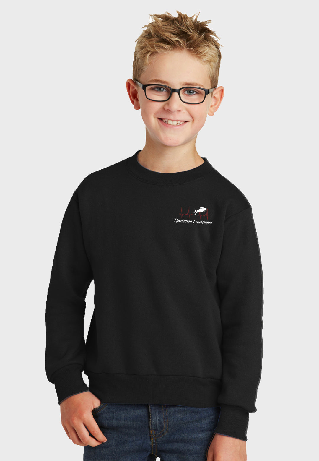 Revolution Equestrian Port & Company® Essential Fleece Crewneck Sweatshirt - Adult (unisex)/Youth Sizes, 3 Color Options