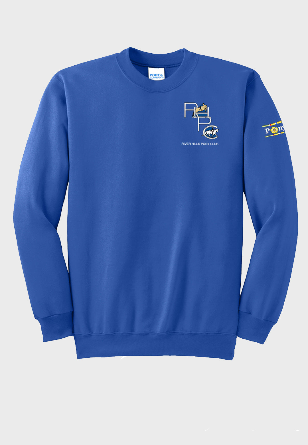 River Hills Pony Club Port & Company® Essential Fleece Crewneck Sweatshirt - Adult (unisex)/Youth Sizes