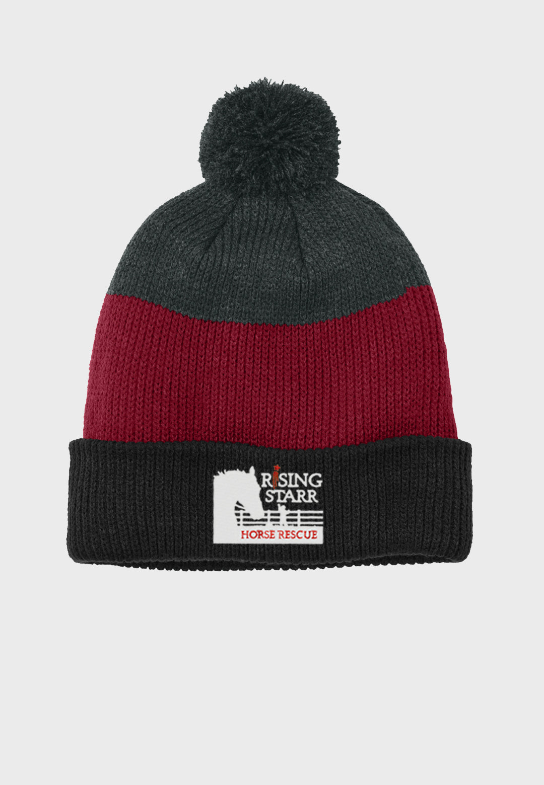 Rising Starr Port Authority® Cozy Striped Pom Beanie