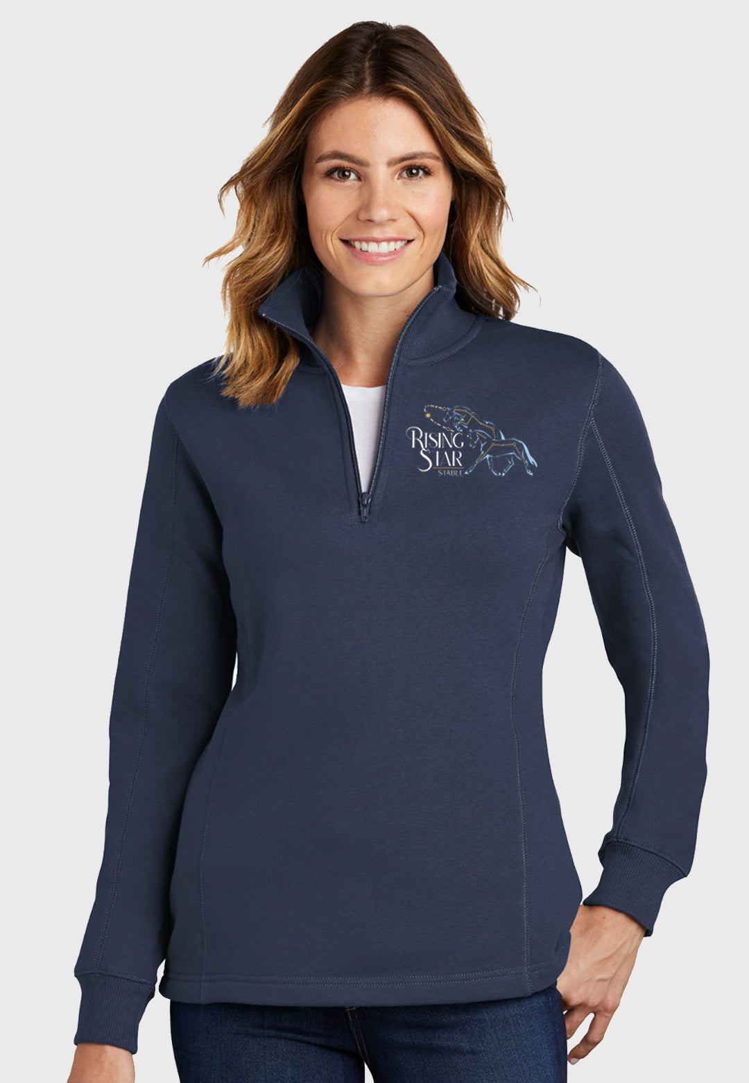 Rising Star Stable Sport-Tek® Ladies 1/4-Zip Navy Sweatshirt