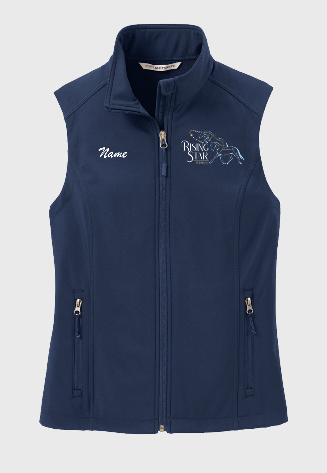 Rising Star Stable Port Authority® Navy Core Soft Shell Vest - Ladies + Mens Styles
