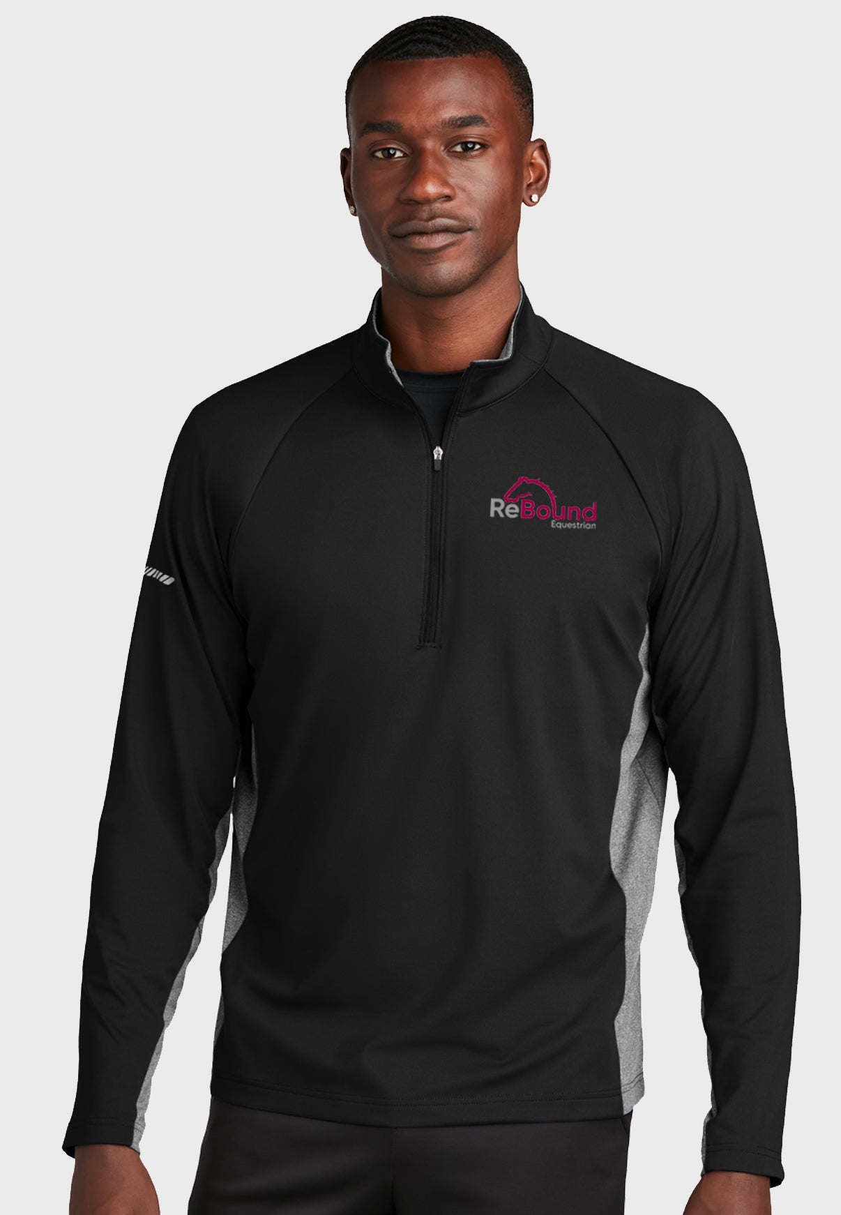 Rebound Equestrian Sport-Tek® Sport-Wick® Stretch Contrast 1/2-Zip Pullover - Ladies + Mens - 2 Color Options