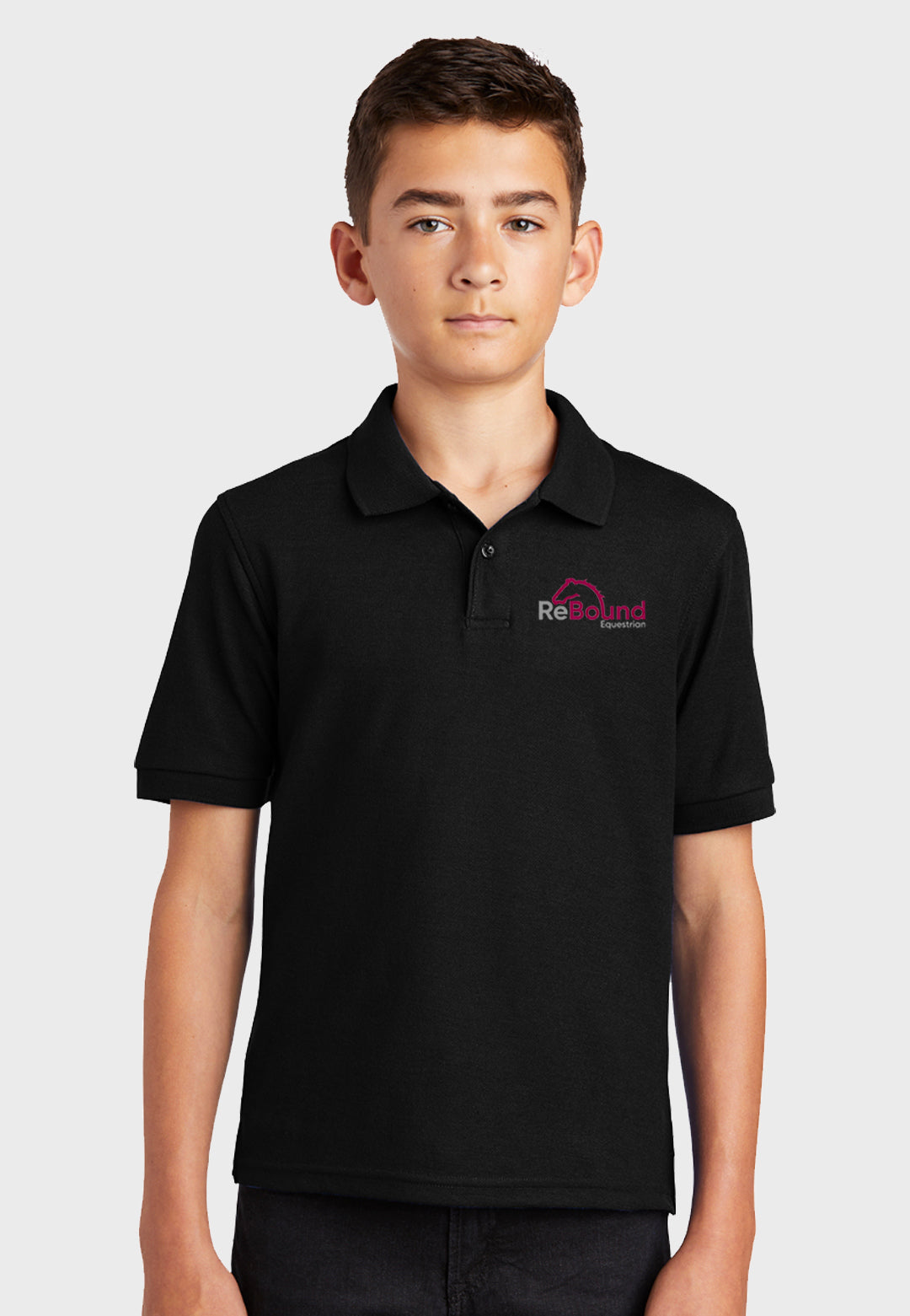 Rebound Equestrian Port Authority® Youth Silk Touch™ Polo - 3 Color Options