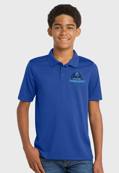Spark Equestrian Academy Sport-Tek® Youth PosiCharge® RacerMesh® Polo, 2 Color Options