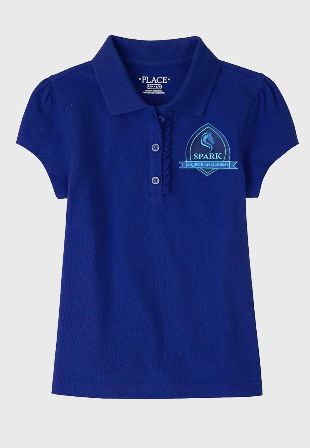 Spark Equestrian Academy The Children's Place Girls' Short Sleeve Ruffle Pique Polo, 2 Color Options