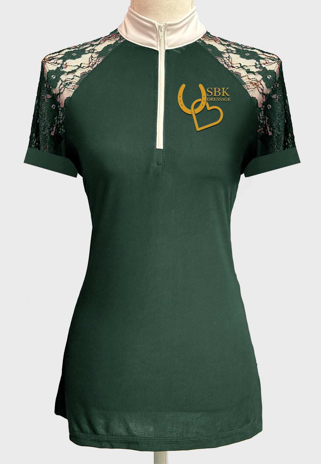 SBK Ladies Hunter Green Lace Show Shirt - Long/Short Sleeves