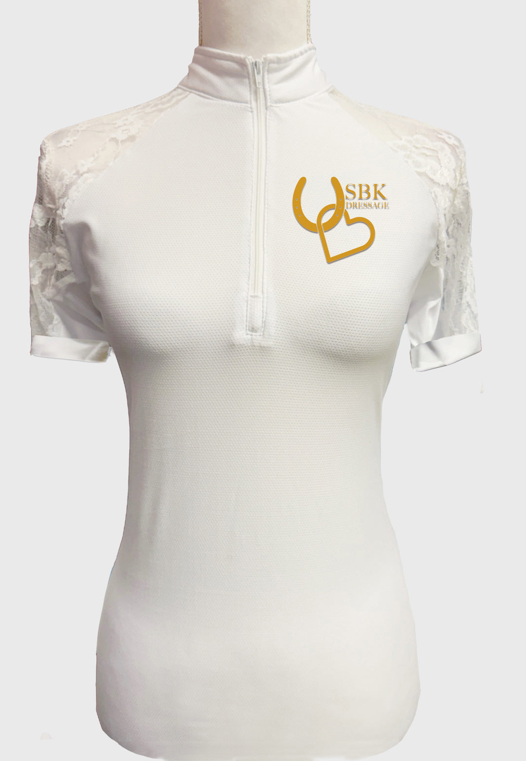 SBK Ladies White Lace Show Shirt - Long/Short Sleeves