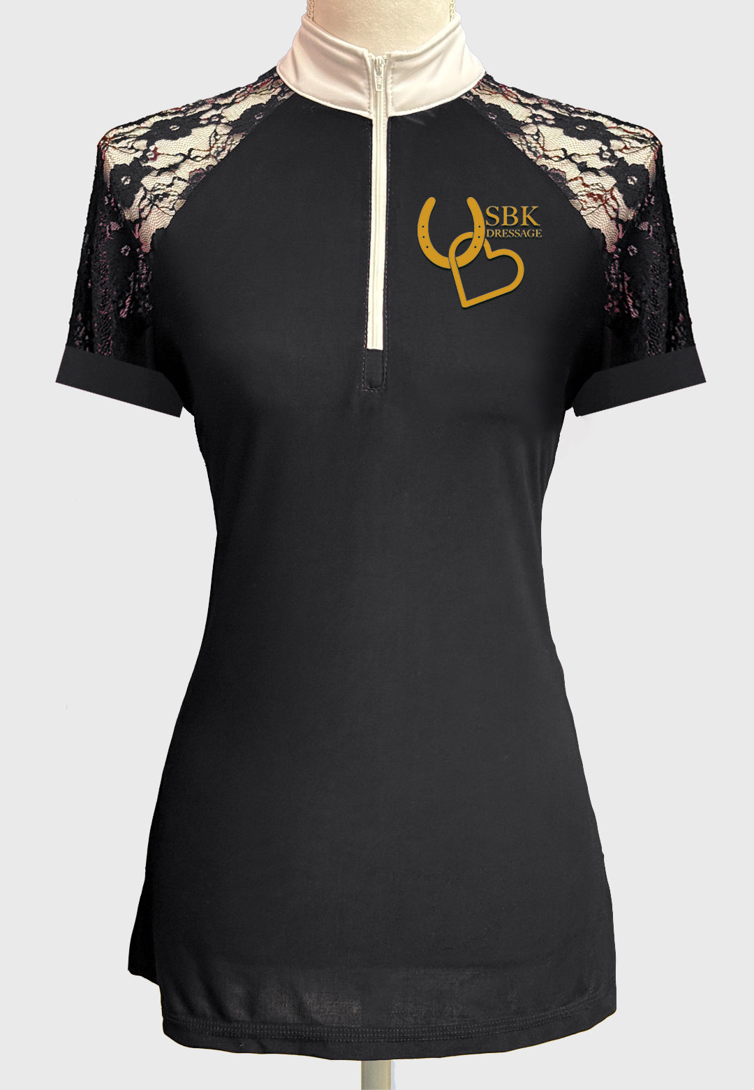 SBK Ladies Black Lace Show Shirt - Long/Short Sleeves