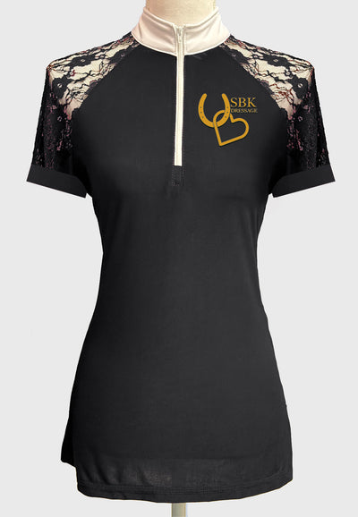 SBK Ladies Black Lace Show Shirt - Long/Short Sleeves