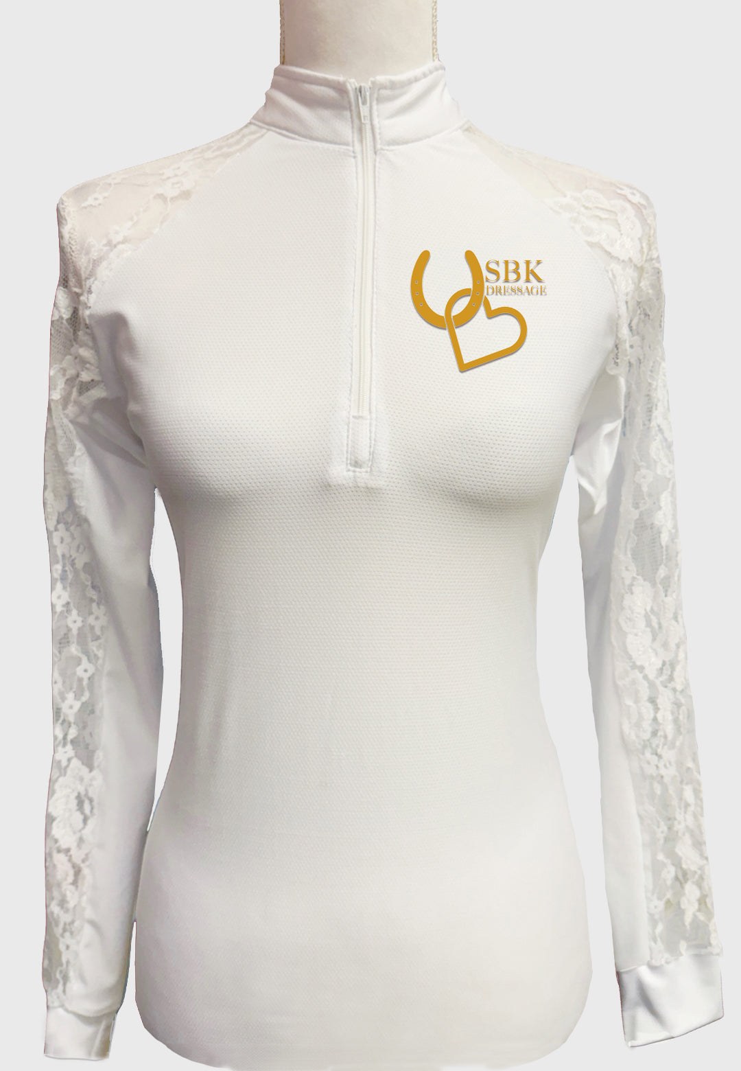 SBK Ladies White Lace Show Shirt - Long/Short Sleeves