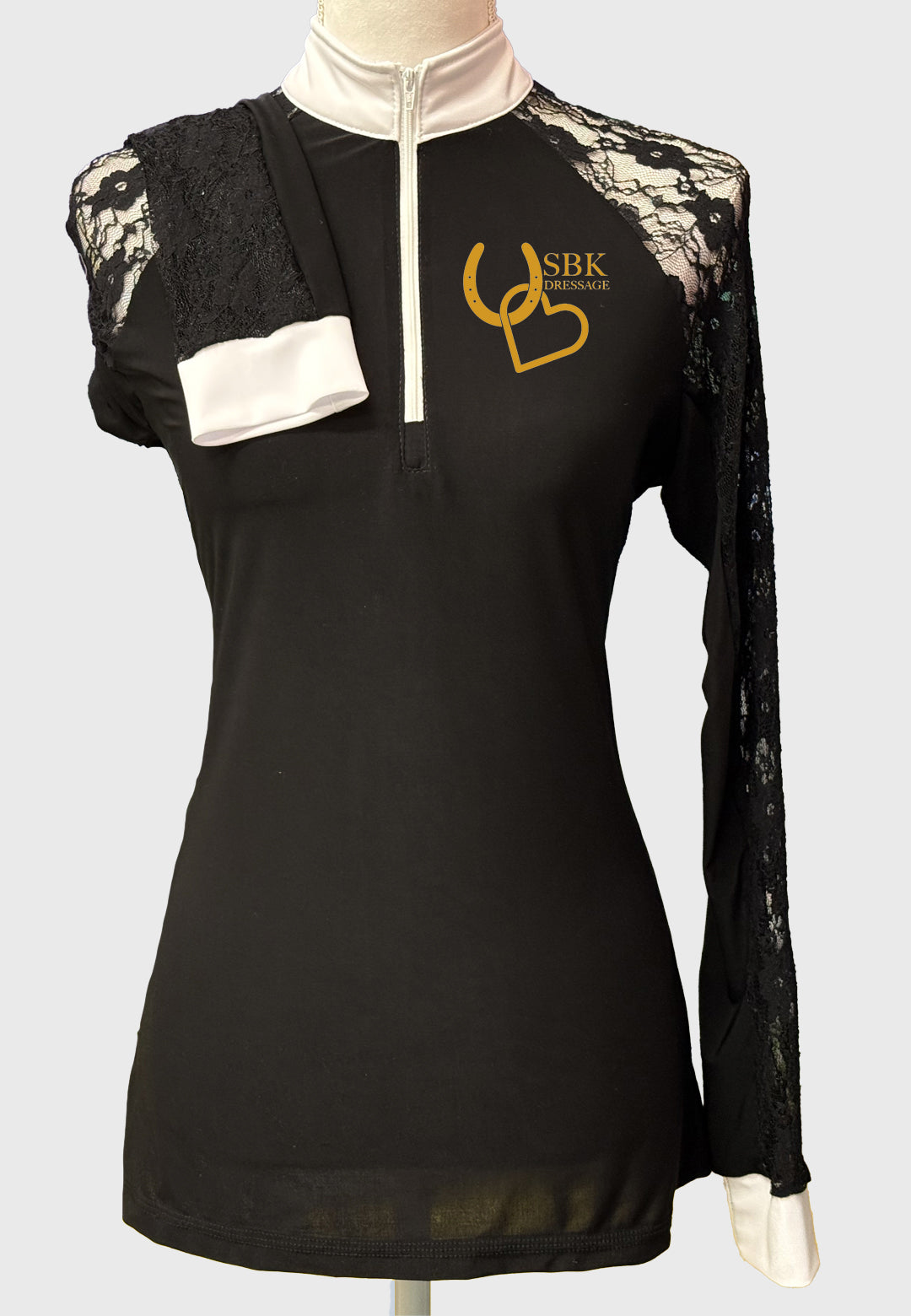 SBK Ladies Black Lace Show Shirt - Long/Short Sleeves