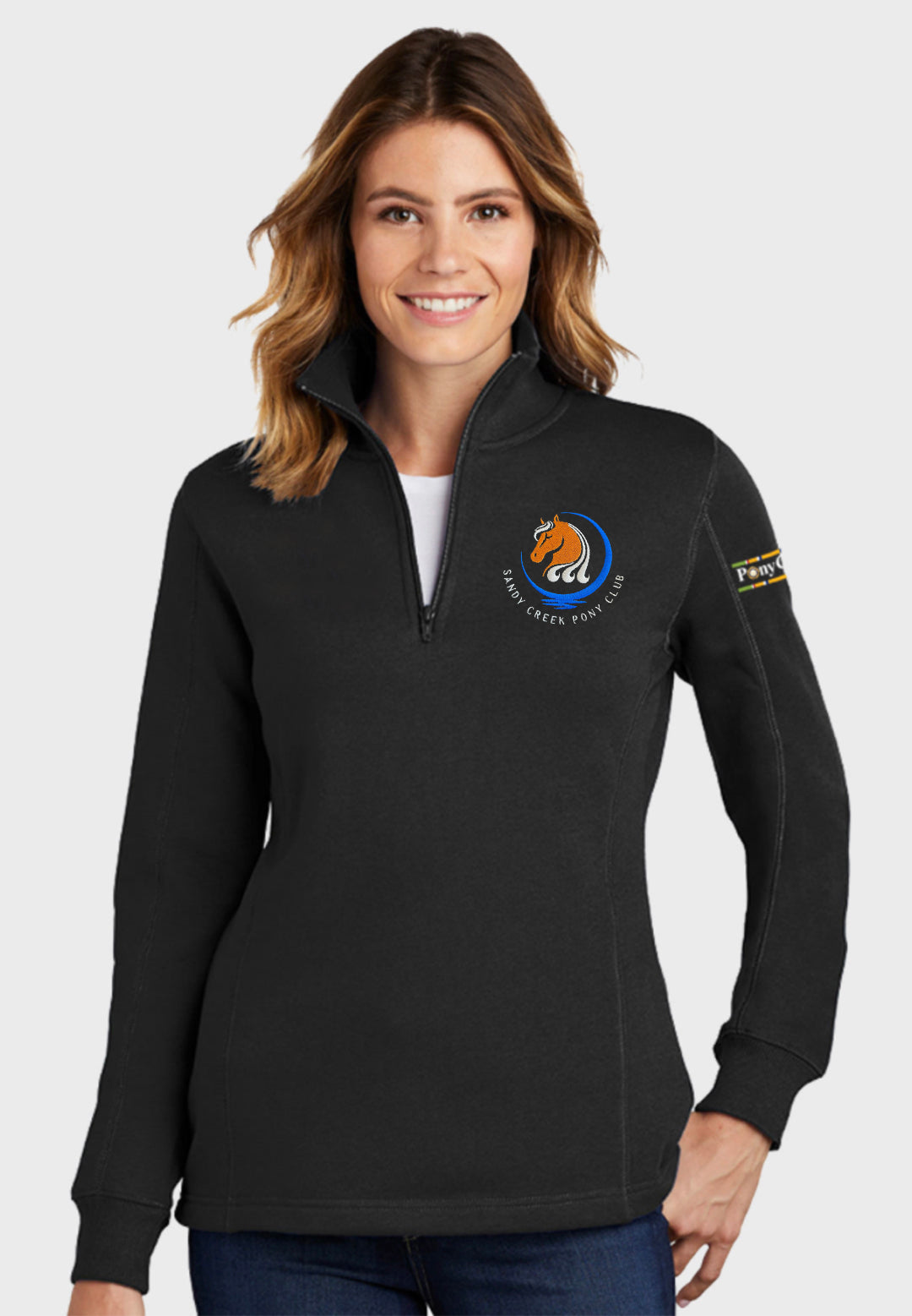 Sandy Creek Pony Club Sport-Tek® Ladies 1/4-Zip Sweatshirt - 2 Color Options