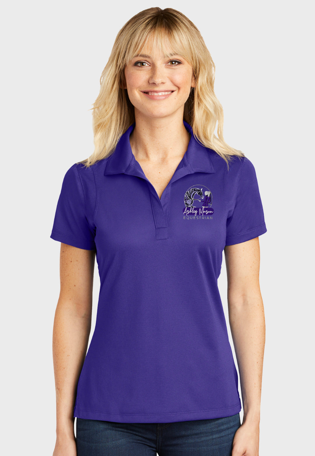 Ashley Mason Equestrian Sport-Tek® Ladies Sport-Wick® Polo - Ladies + Mens Sizes, 2 Color Options