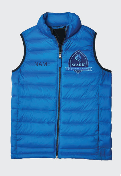 Spark Equestrian Academy Essential youth Lightweight Water-Resistant Packable Puffer Vest, 2 Color Options