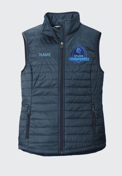 Spark Equestrian Academy Port Authority® Navy Packable Puffy Vest - Ladies/Mens Styles