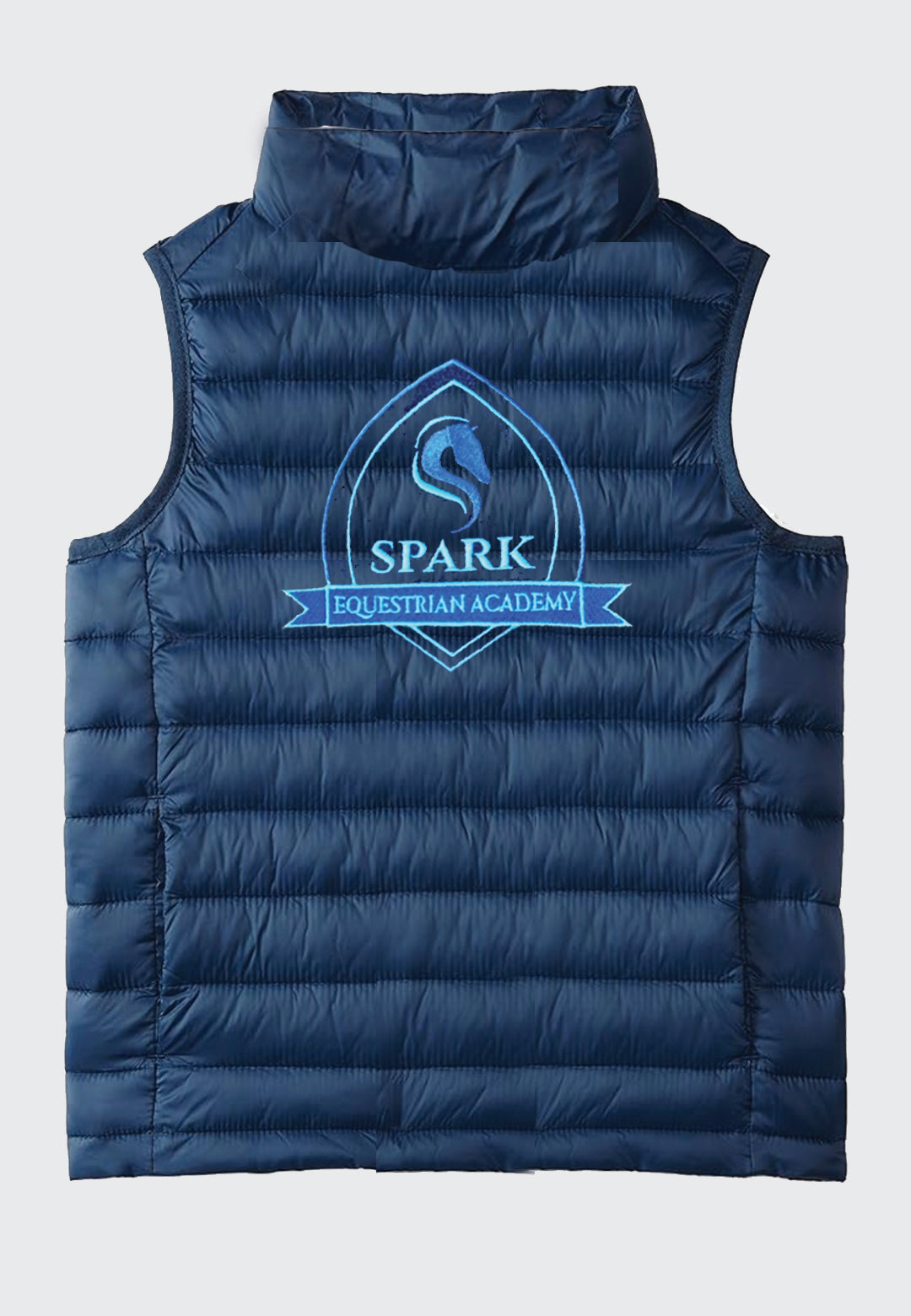Spark Equestrian Academy Essential youth Lightweight Water-Resistant Packable Puffer Vest, 2 Color Options