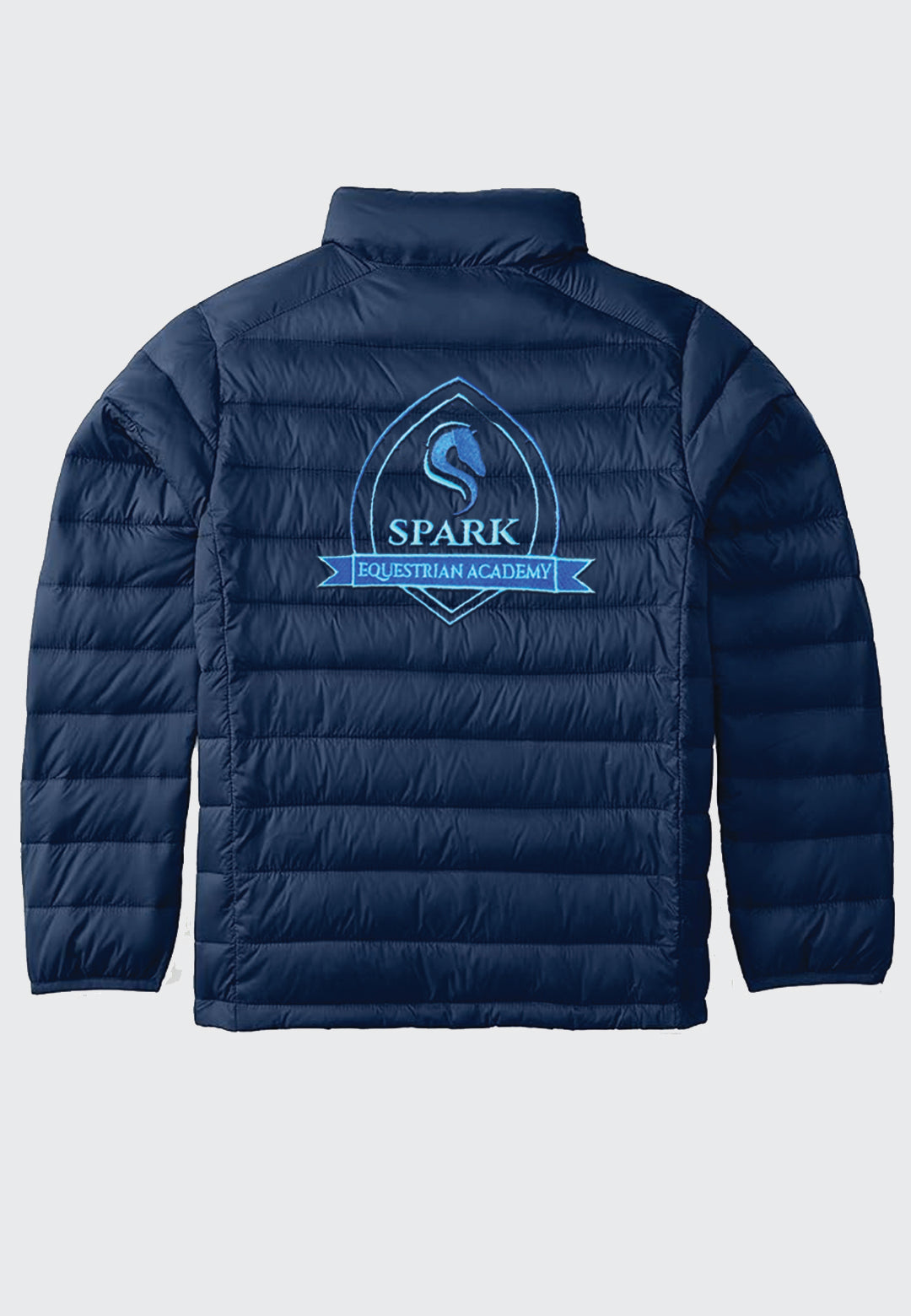 Spark Equestrian Academy Essentials Youth Lightweight Water-Resistant Packable Puffer Jacket, 2 Color Options
