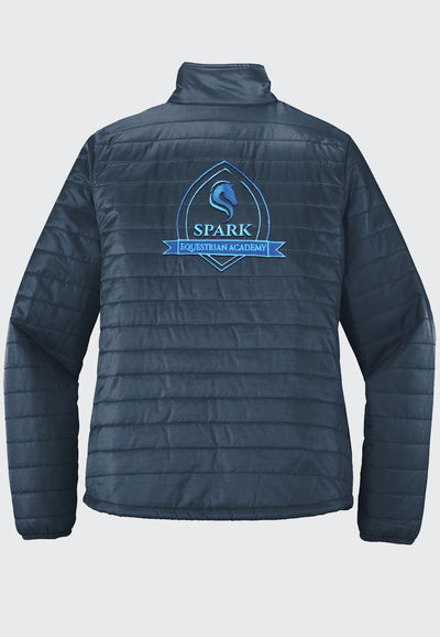 Spark Equestrian Academy Port Authority® Navy Packable Puffy Jacket - Ladies + Mens Styles