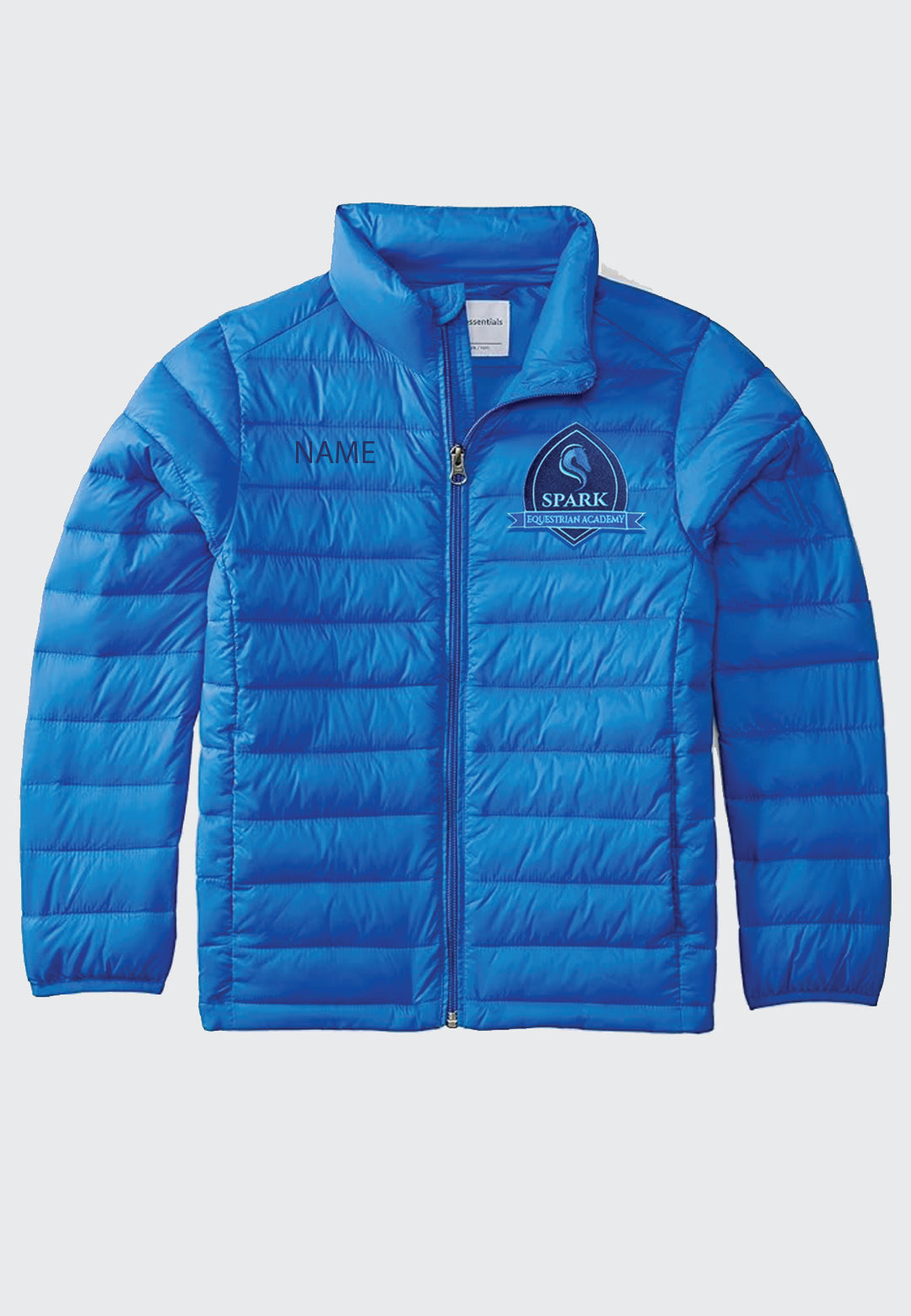 Spark Equestrian Academy Essentials Youth Lightweight Water-Resistant Packable Puffer Jacket, 2 Color Options