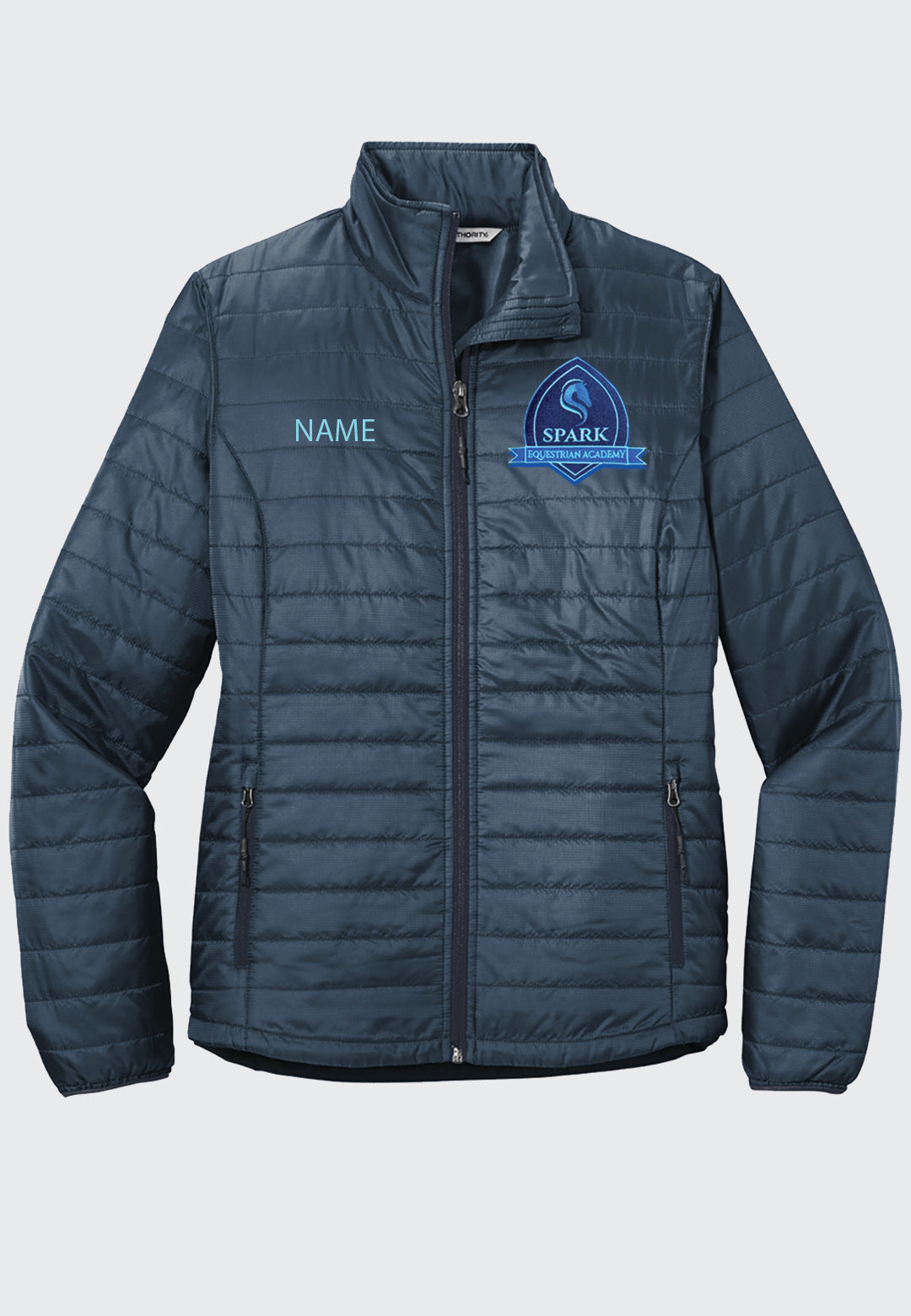 Spark Equestrian Academy Port Authority® Navy Packable Puffy Jacket - Ladies + Mens Styles