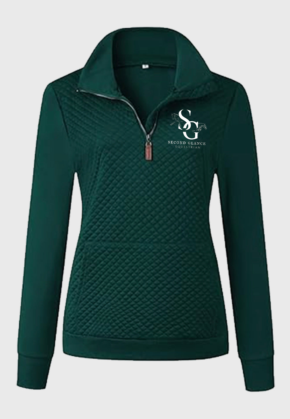Second Glance Equestrian BTFBM Ladies Quilted 1/4 Zip Sweatshirt, 2 Color Options