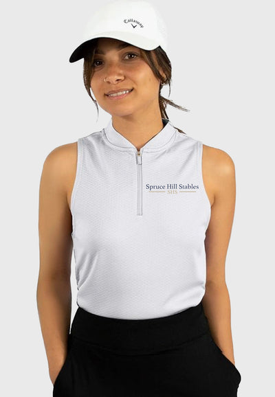 Spruce Hill Stables Three Sixty Six Ladies Sleeveless Polo with Zipper, 2 Color Options