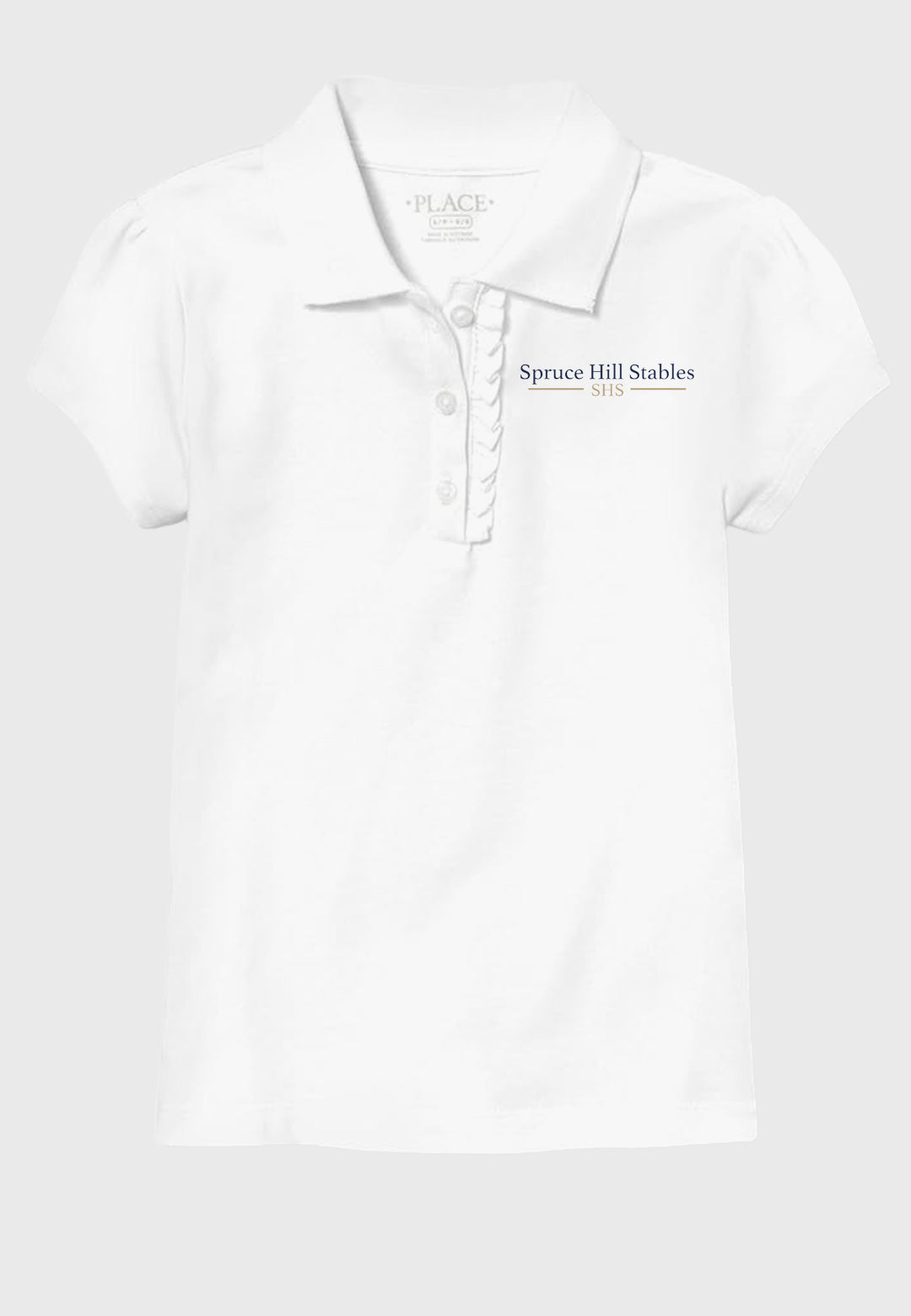 Spruce Hill Stables The Children's Place Girls' Short Sleeve Ruffle Pique Polo, 2 Color Options