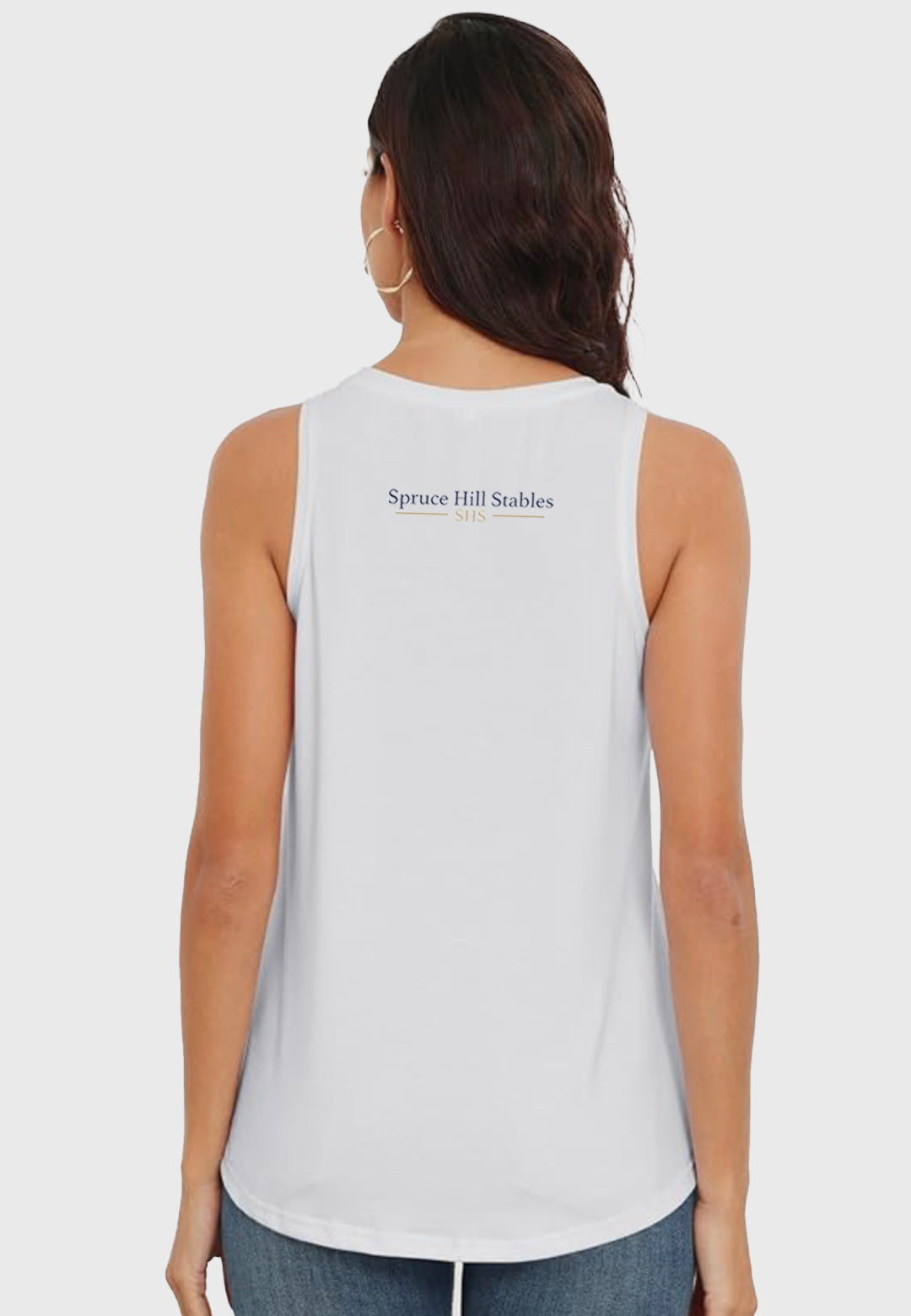 Spruce Hill Stables Smile Fish Women Crewneck Flowy Loose Fit Tank Top, 3 Color Options