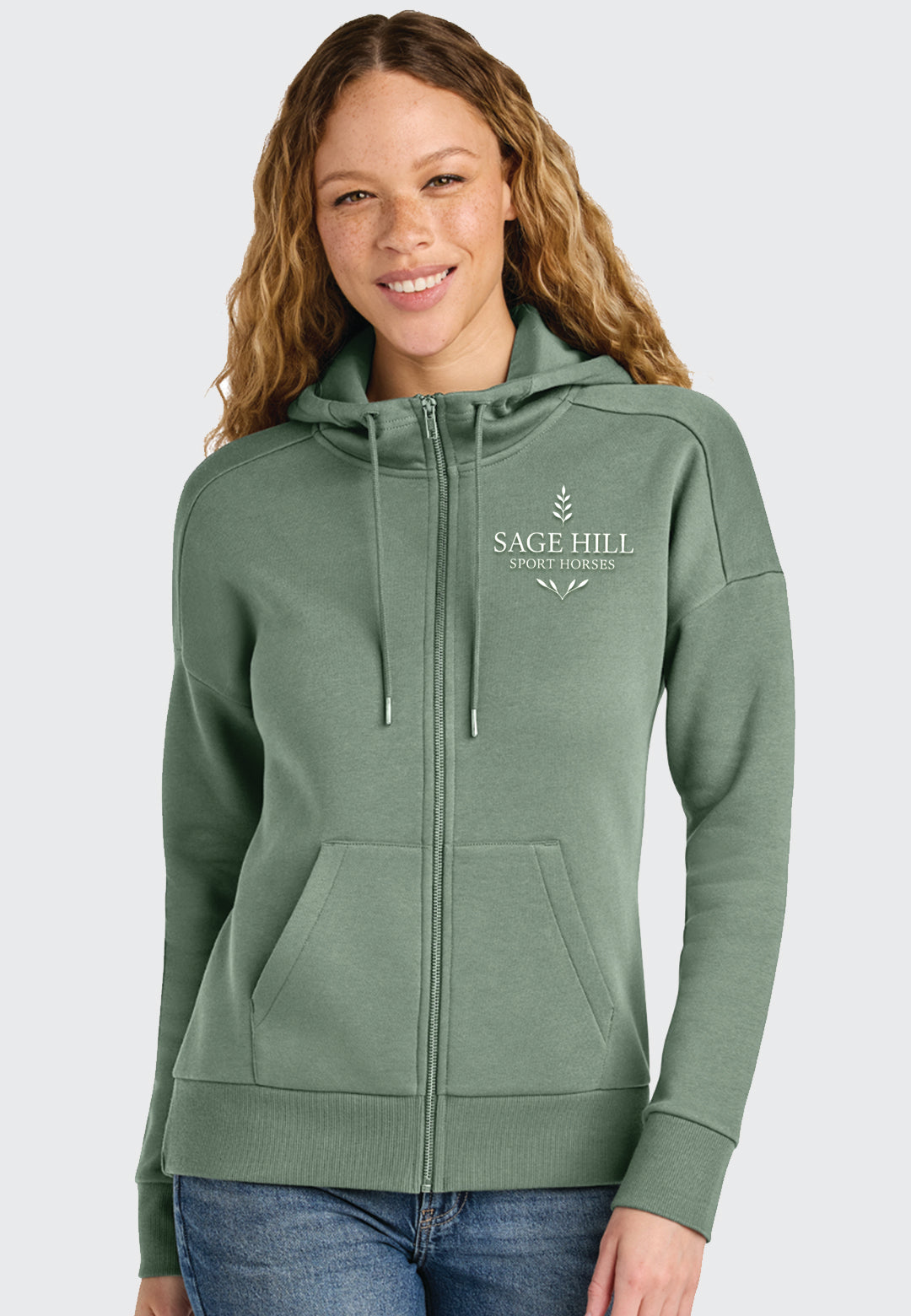 Sage Hill Sport Horses District® Women’s Perfect Weight® Fleece Drop Shoulder Full-Zip Hoodie