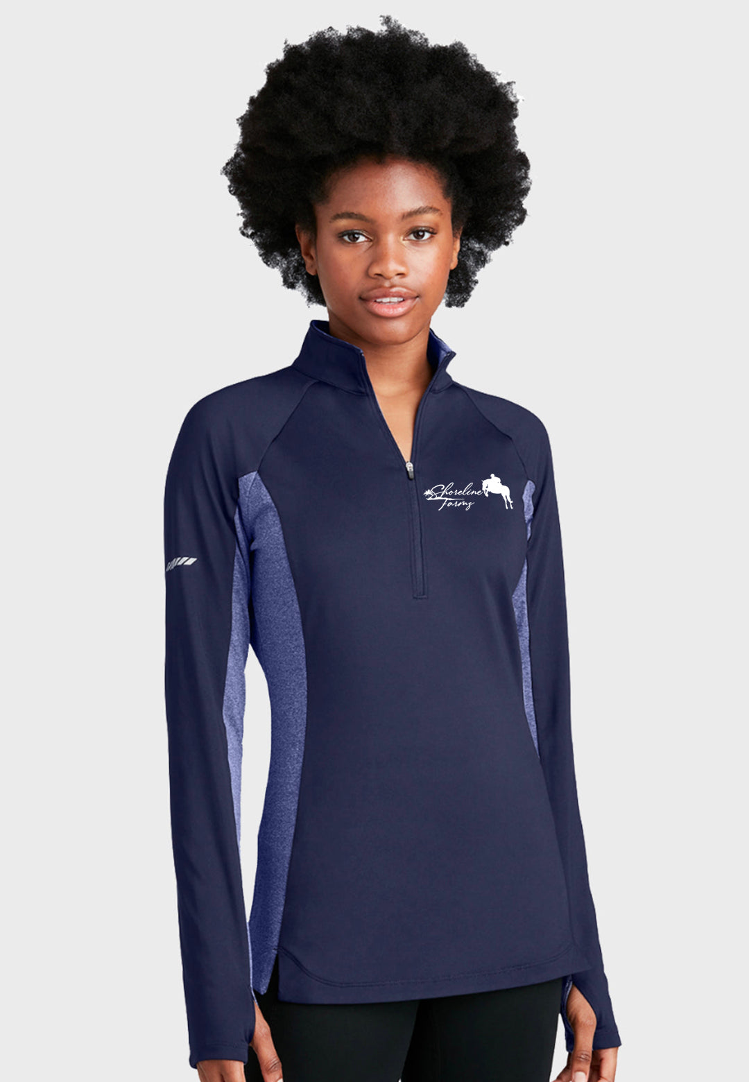 Shoreline Farms Sport-Tek® Sport-Wick® Stretch Contrast 1/2-Zip Pullover - Ladies + Mens