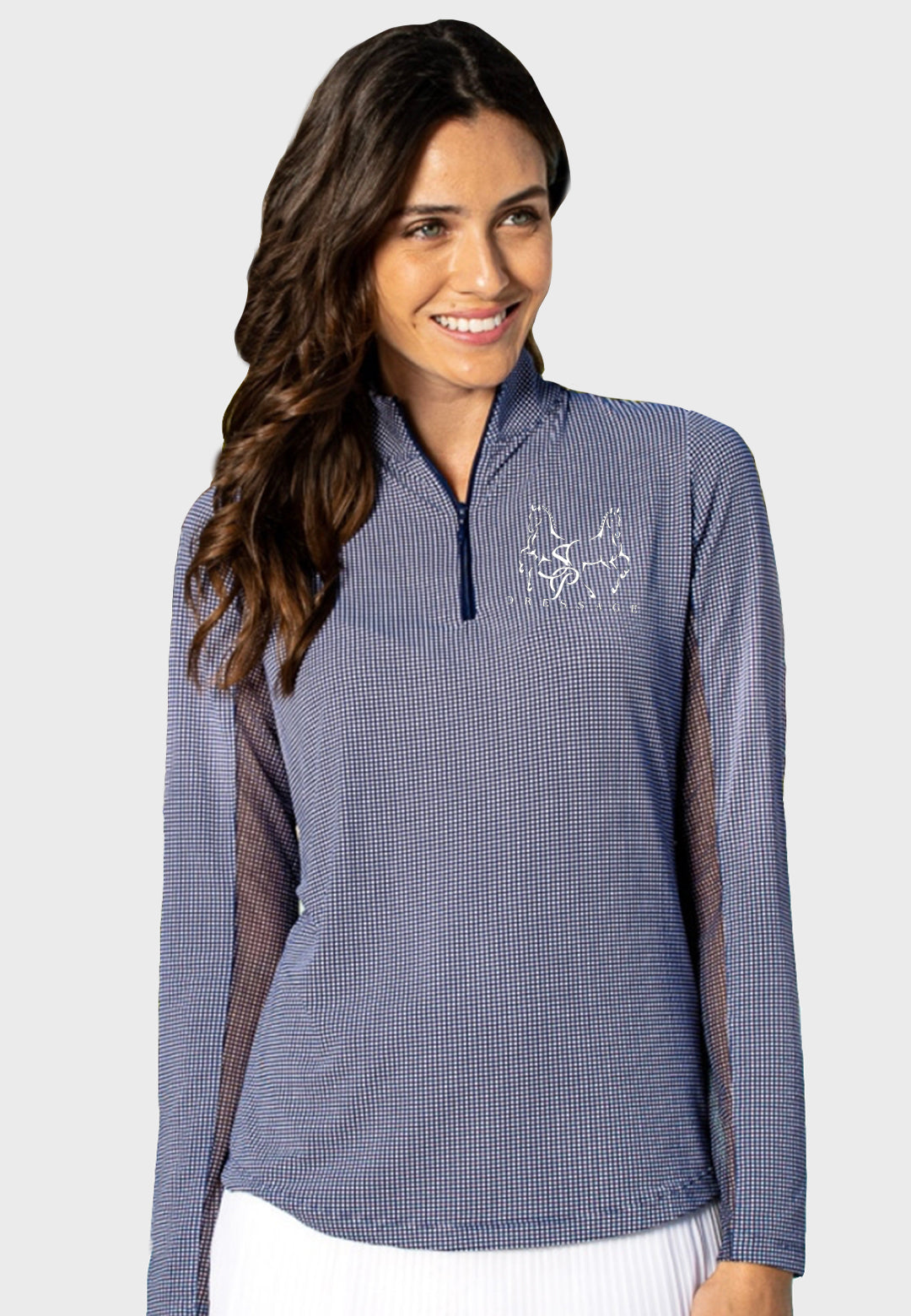 SP Dressage IBKÜL® LADIES MINI-CHECK LONG SLEEVE SUN SHIRT