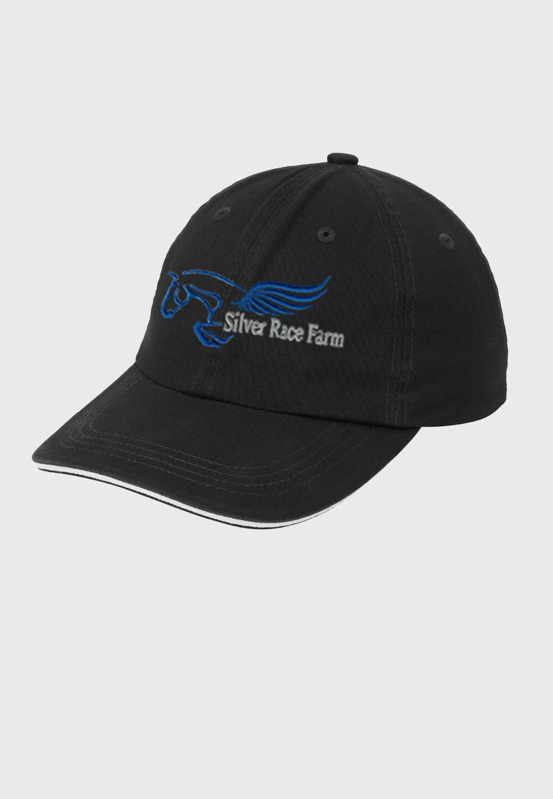 Silver Race Farm Port Authority® Sandwich Bill Cap with Striped Closure