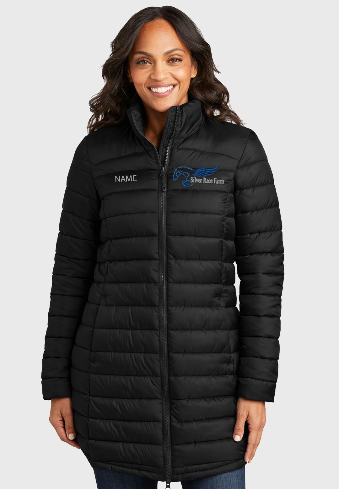 Silver Race Farm Port Authority® Ladies Horizon Puffy Long Jacket