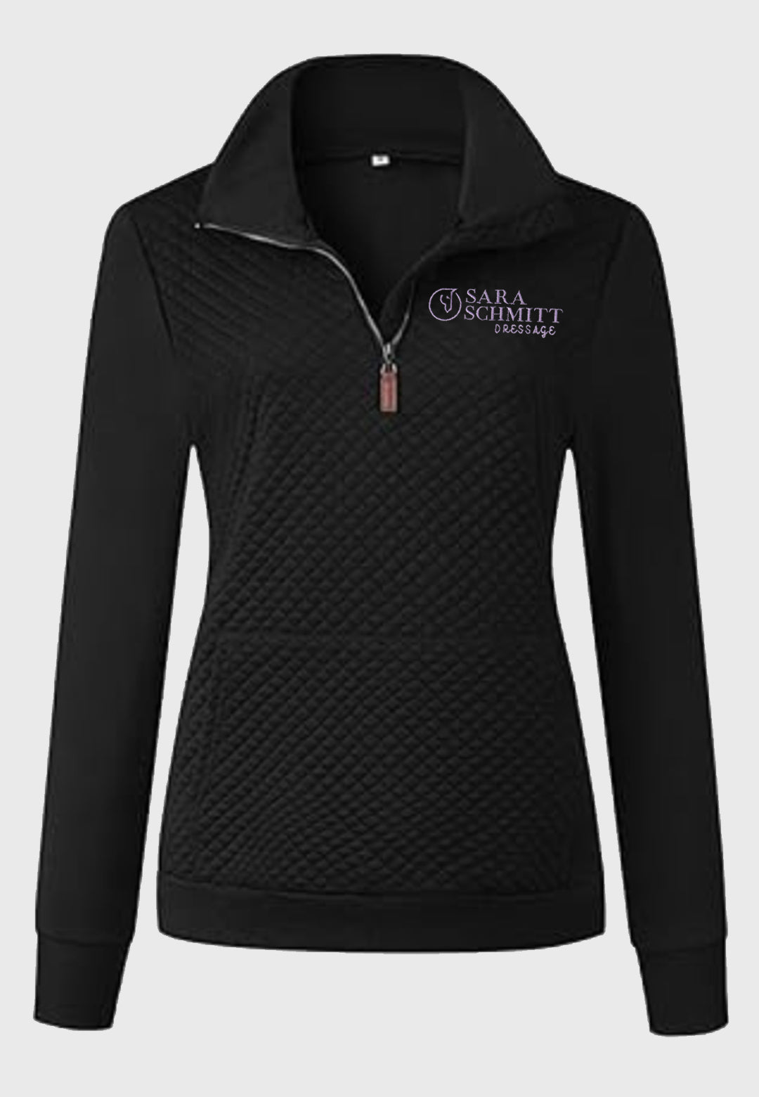 Sara Schmitt Dressage BTFBM Ladies Quilted 1/4 Zip Sweatshirt