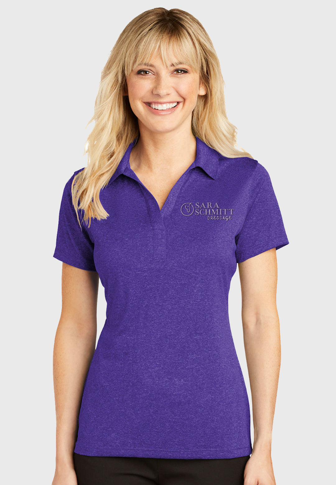 Sara Schmitt Dressage Sport-Tek® Women's Heather Contender™ Polo