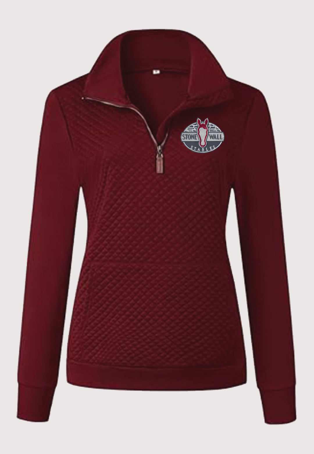 Stone Wall Stables BTFBM Ladies Quilted 1/4 Zip Sweatshirt, 2 Color Options