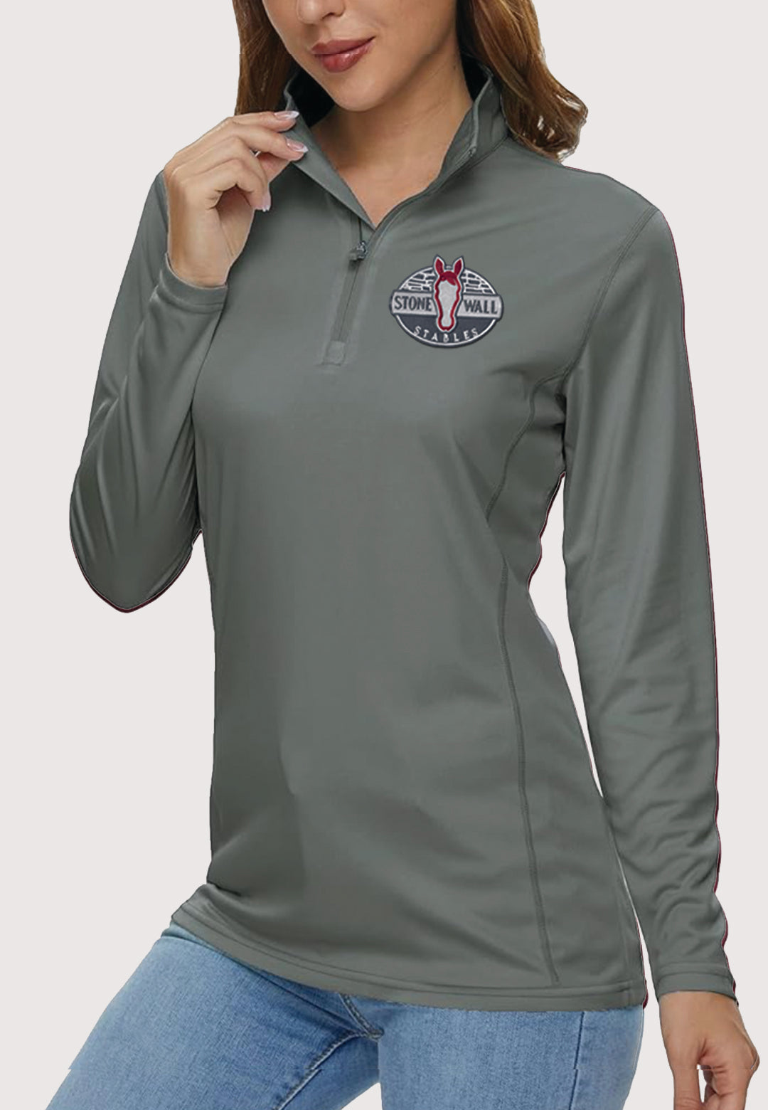 Stone Wall Stables MAGCOMSEN Women's Long Sleeve 1/4 Zip Sunshirt, 2 Color Options