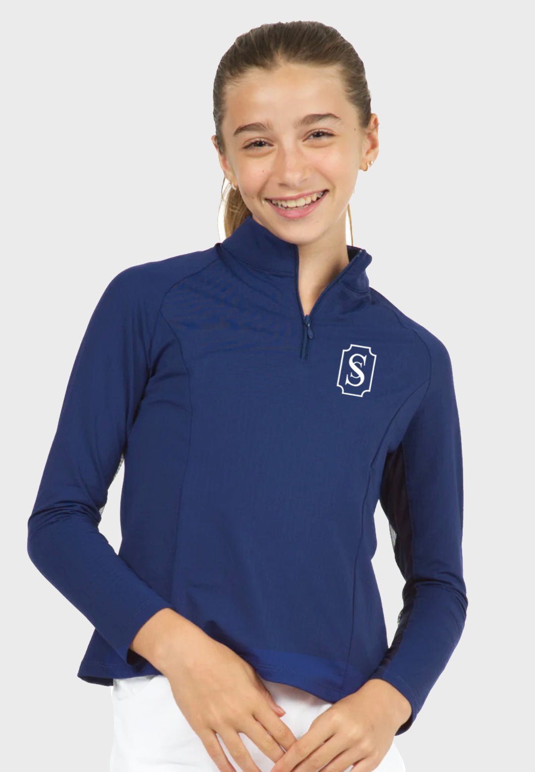 Segars Stables IBKÜL Girls Long Sleeve Zip Mock Neck - 3 Color Options