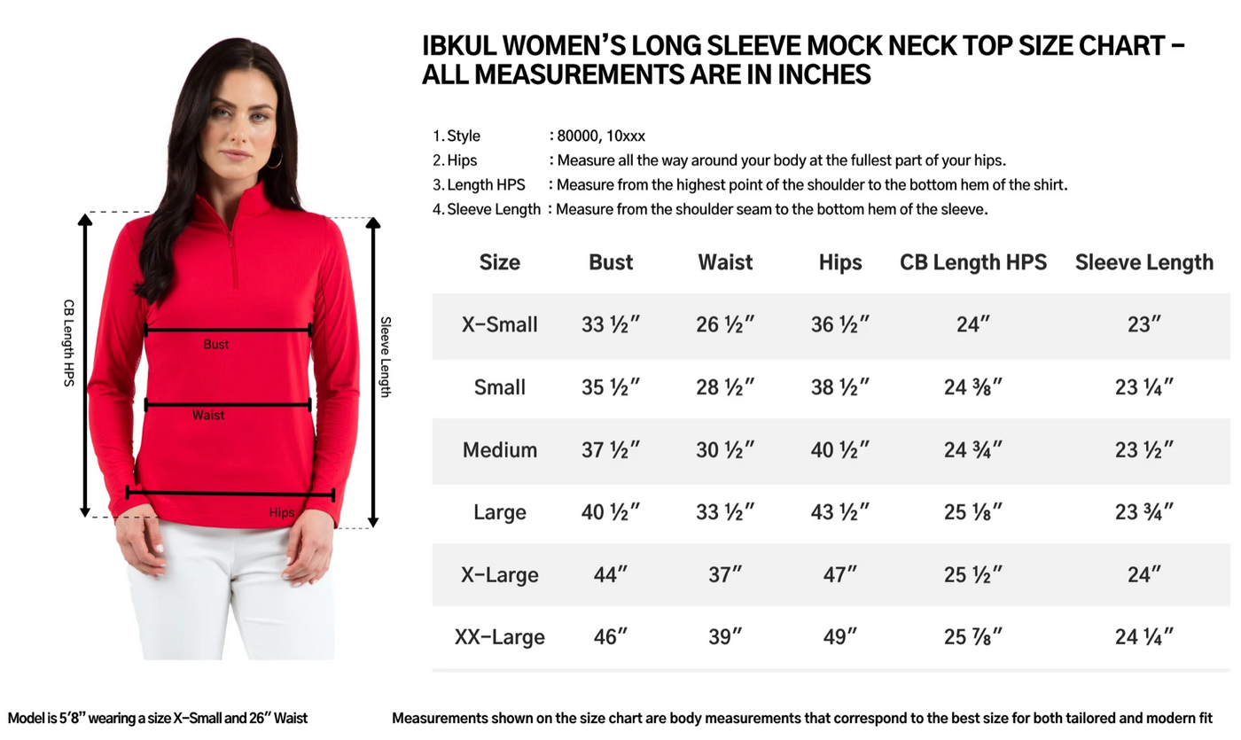 Steele Yard IBKÜL's Ladies Long Sleeve Zip Mock Neck