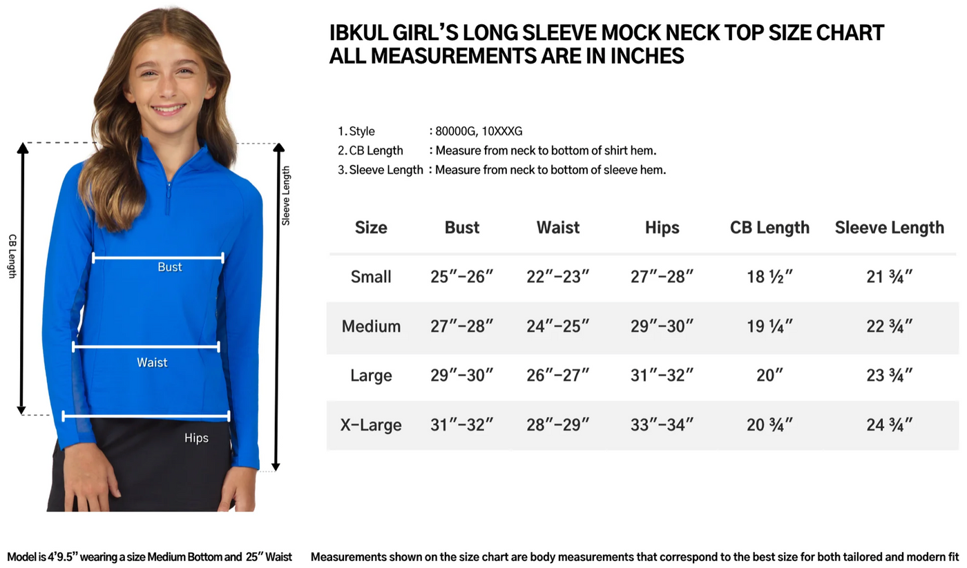 Brooke Burchianti Eventing IBKÜL's Ladies + Girls Long Sleeve Zip Mock Neck, 3 Color Options