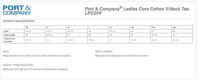 Epona Port & Company® Ladies Core Cotton V-Neck Tee + cotton Unisex Tee