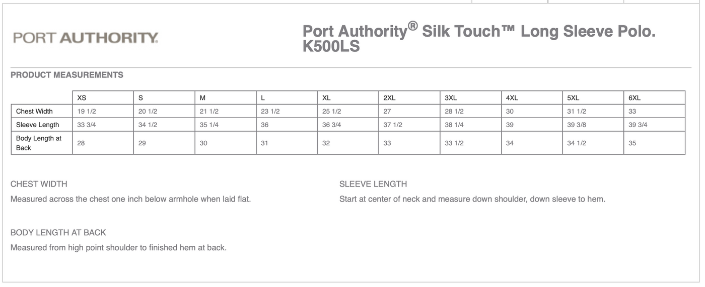 Nadir Riding Academy Port Authority® Silk Touch™ Mens Long Sleeve Polo