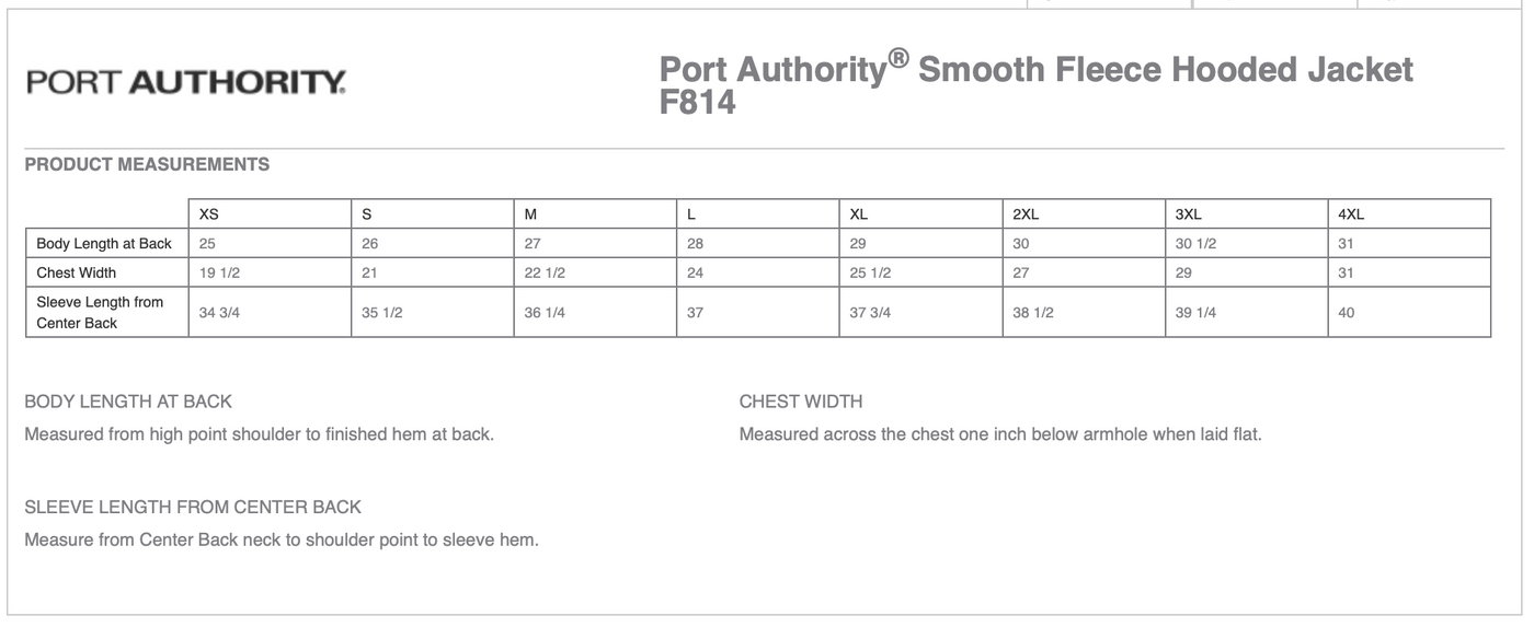 Spruce Hill Stables Port Authority® Navy Smooth Fleece Hooded Jacket, Ladies + Mens Styles